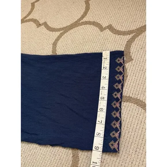 J. Jill Blue Embroidered Kimono Boho Gauze Open Bohemian Viscose, size: One Size - Picture 11 of 11